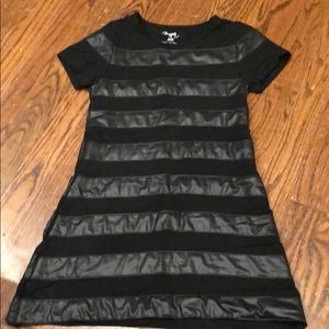 Flowers by Zoe faux leather stripe t-shirt dress